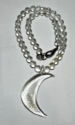 Collana Con Pendente A Luna In Vetro Di Cristallo Stella Cadente N3 SC Parigi - Immagine 1 di 4