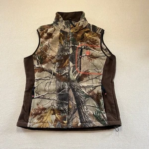 Game Winner Womens Camo Fleece Vest Full Zip Outdoor Hunting Hiking Size L - Picture 1 of 6