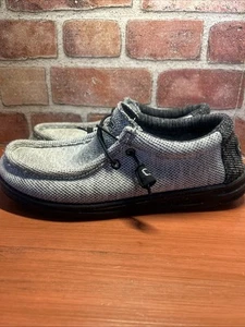 Hey Dude Wally Stretch Dark Web Men’s Size 8 Men's Gray Casual Shoes Slip On - Picture 1 of 6