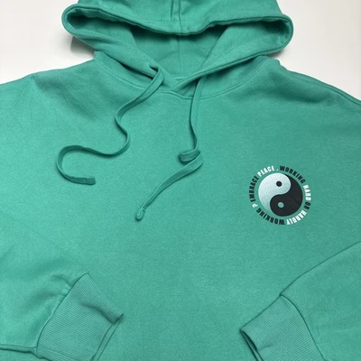 Новая зеленая толстовка с капюшоном No Boundaries Oversized Fit Positive Thoughts размер S (34-36) с ценником - Изображение 1 из 4