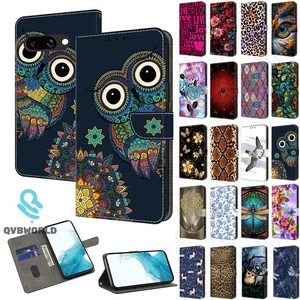 For Google Pixel 9 8 7 Pro 9A 8A Patterned Wallet Flip Leather Case Phone Cover - Picture 1 of 35