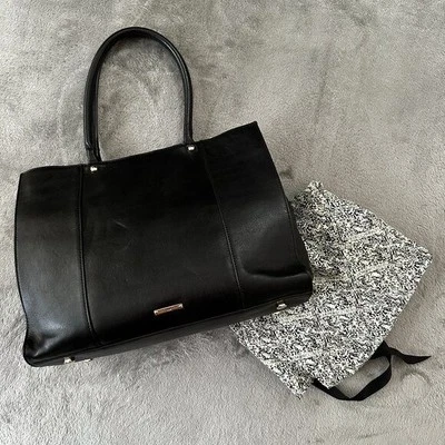 Rebecca Minkoff Black Medium MAB Tote Bag Shoulder Purse Handbag Leather - Image 1 of 4