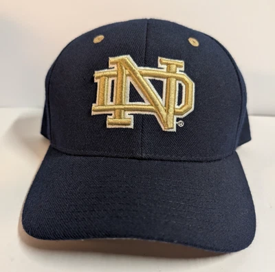 Notre Dame Fighting Irish x Zephyr Blue Gold Fitted Hat 7 5/8 Unisex Sports Cap - Image 1 of 4