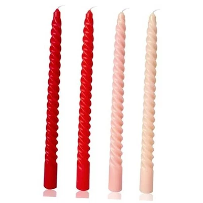 10 Inch Cream Spiral Taper Candles for Home Decoration, 4 Pack-Gradient Red - image 1 of 4
