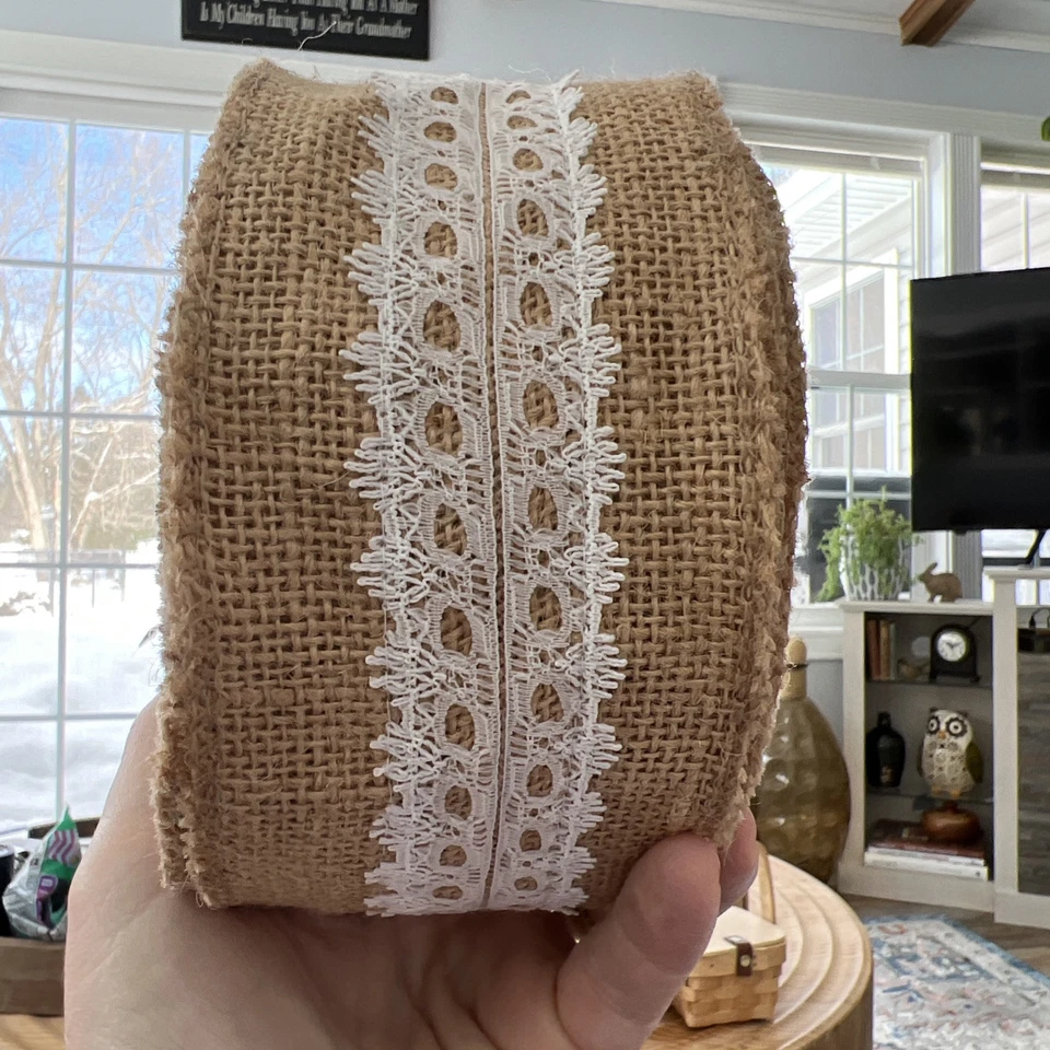 Natural Jute Burlap Ribbon Roll Wedding Decor Lace Party Supplies DIY Crafts - Image 1 of 4