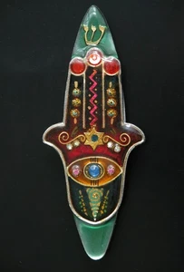 SCHÖNER YOSSI STEINBERG HAND WANDBEHANG HAMSA JÜDISCHES HAUS SEGEN JUDAIKA - Bild 1 von 3
