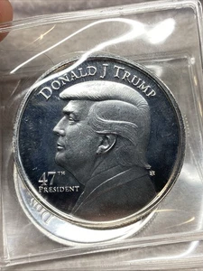 1 oncia troy Donald Trump 47° presidente .999 argento fine Elemetal tondo - Foto 1 di 2