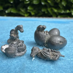 Baby Dragons and Dragon Eggs = 4 Rare Vintage Metal Models - Picture 1 of 5