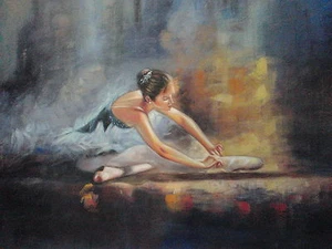 Ballerina Oil Painting 28x16 not poster or print. Abstract art Fine art Ballet - Picture 1 of 1