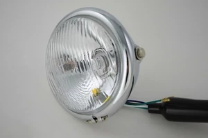 MOTORCYCLE BATES HEADLIGHT UNIVERSAL 5 3/4" CHROME SIDE MOUNT CUSTOM CAFE RACER - Picture 1 of 4