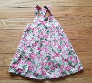 Vintage Girls BABY GAP Floral Summer Ruffle Jumper DRESS Sz 12-18 Months - Picture 1 of 2