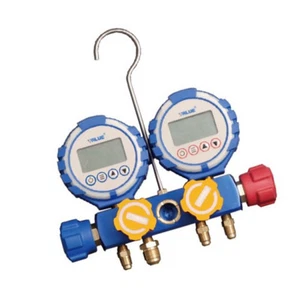 VALUE DIGITAL 4 WAY MANIFOLD GAUGE + HOSES HEAVY DUTY GAUGE - VDG-4-S1 TVDG-4-S1 - Picture 1 of 1