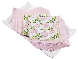 Tea Time Whimsy Napkins-Pink Set of 30 Serveware One Size Multi - Picture 1 of 6