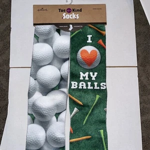 New Hallmark Toe of a Kind Golf Socks One Size Crew Socks Novelty Funny - Picture 1 of 5