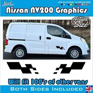 Nissan NV200 E cámper eléctrico rayas laterales calcomanías pegatinas furgoneta gráficos 001 - Imagen 1 de 5