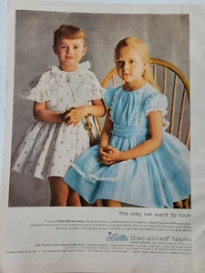 1957 girls Kate Greenaway Bates fabrics dress vintage fashion ad - Picture 1 of 1