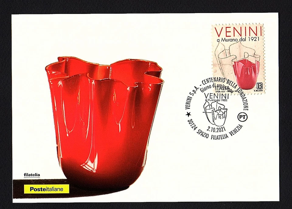 Italia 2021 : Venini a Murano - Cartolina Ufficiale Poste Italiane Foto 1 de 1
