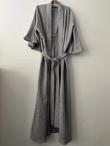 Women's Rimoda Gray Kimono Robe Open Front Polyester Maxi  fits M L XL Tall - Picture 1 of 6