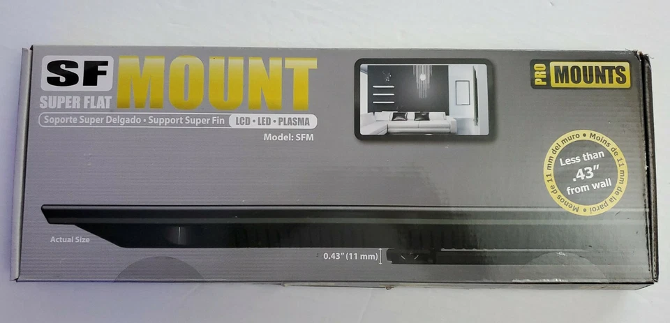 Promounts SF-M Universal Super Flat Wall Mount for 24"x46" & up to 100 Pounds. - Image 1 of 4