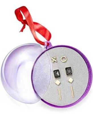 Серьги-гвоздики золотистого цвета 4 шт. Подарочный набор - Изображение 1 из 2