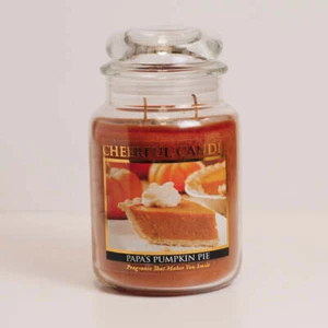 Cheerful Candle (USA Brand) 24oz 2-wick Scented Jar Candle PAPA'S PUMPKIN PIE - Picture 1 of 4