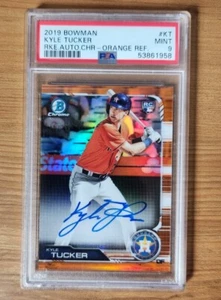 Kyle Tucker 2019 Bowman cromo naranja refractor radiocontrol novato automático 25/25 PSA 9 - Imagen 1 de 2