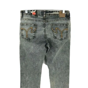 Soho Babe Juniors Jeans Ash Blue Skinny Fit 5 Pockets Embroidered Size 7 - Picture 1 of 4