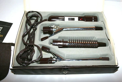 VTG 1982 VIDAL SASSOON Professional Curling Iron Systems Brown 5 Piece Set 0125 - Image 1 of 4