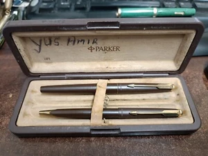 VINTAGE PARKER 50 FALCON BROWN SET GT FÜLLFEDERHALTER & KUGELSCHREIBER VERPACKT - Bild 1 von 12