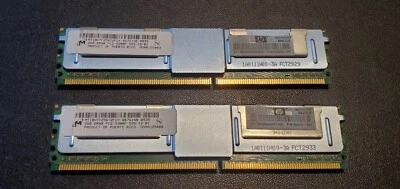 Micron 4GB (2x2GB) 2Rx8 PC2-5300F-555-12-B1 DDR2 Servidor RAM HP PN: 455263-061 Foto 1 de 4