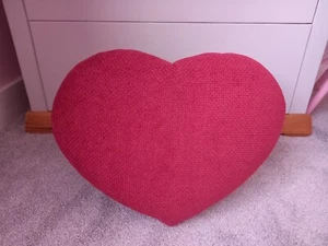 Footstool, Heart Shaped Fabric Covered, Handmade Footstall with Chrome Legs - Picture 1 of 8