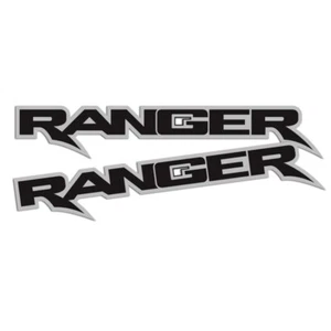 RAPTOR-STYLE "RANGER" SIDE OF TUB DECAL SET : FORD RANGER (BLACK/GREY) - Picture 1 of 2