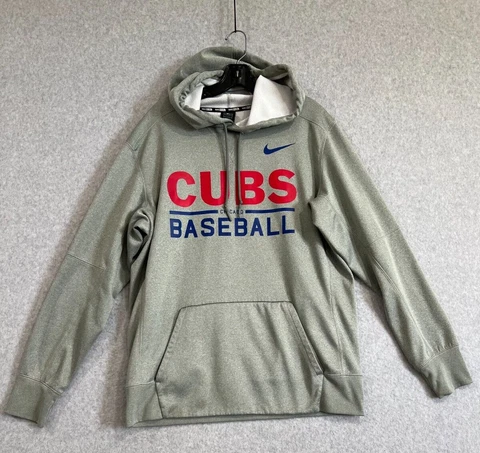 Nike Dri-Fit Authentic Collection Chicago Cubs Grey Hoodie Mens Size L Cover