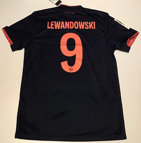 Bayern Munich 2019-20 Third Jersey Navy adidas M-XL NWT Lewandowski #9 Cover