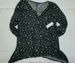 Neu mit Etikett Damen verziert vorne 3/4" Ärmel Top Shirt Apt. 9 Größe XL - Bild 1 von 6