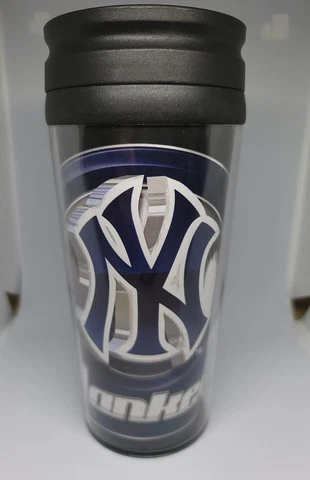 NEW YORK YANKEES Coffee Cup Travel Tumbler Mug 7”  MLB Licensed Cover