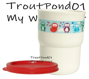 Tupperware TableTop Stacking Tumbler 8 oz Pengui Penguin Eco Small w/ Red Seal - Picture 1 of 3