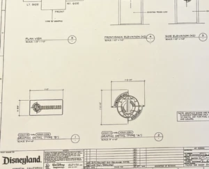 Disneyland Tomorrowland Trashcan Blueprint - Imagen 1 de 1