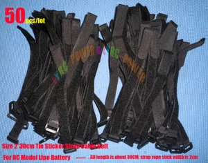 50 piezas / Lote de correa de pegatina de color tamaño 2 * 30 cm cinturón de cable para batería de dron Lipo - Imagen 1 de 12