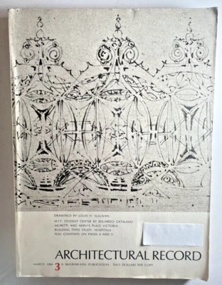 Architectural Record March 1966 - Louis Sullivan, MIT Student Center, Hospital D - Image 1 of 4