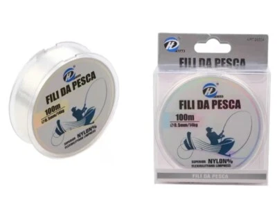 Filo da Pesca di Nylon Trasparente Mono filamento da 100 metri, VARI DIAMETRI  - Immagine 1 di 3