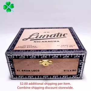Caja de cigarros de madera Lunatic El Gran Loco Jalapa sombra 6,75" x 6,25" x 3 ~ - Imagen 1 de 11