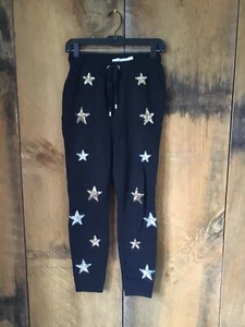 Zoe Karssen Black Star Sequin Joggers Size S - Picture 1 of 5