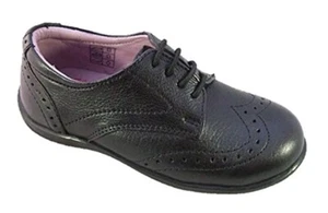 Pod Kids Girls Sally Brogue Lace Up School Shoes, Black - Picture 1 of 1