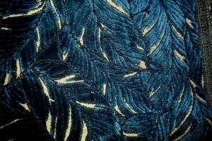 1 of 12 yds Kravet Clarke Velvet Fabric Selva Midnight Gold Upholstery 56"w BTY - Picture 1 of 6