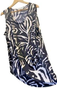 Virtuelle TS Plus Size M/20 Top Tunic Black & White Stretch Sleeveless - Picture 1 of 12