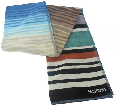 MISSONI HOME BEACH TOWEL VELOUR COTTON ECOLOGIC HYPOALLERGENIC 40x70" AYRTON 160 - Image 1 of 4