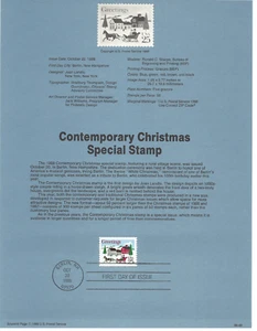 USPS Souvenir First Day Of Issue Comm Stamp 10/20/88 Contemporary Christmas 25c - Picture 1 of 1
