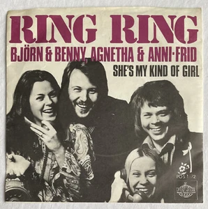 BJORN & BENNY, AGNETHA & ANNI-FRID -Ring Ring- Rare Danish Polar 7” + Pic (ABBA) - Picture 1 of 4