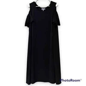 JM COLLECTION WOMAN plus size 2X black cold shoulder dress funeral wedding new - Picture 1 of 8